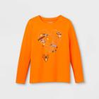 Girls' Halloween Long Sleeve Graphic T-shirt - Cat & Jack Orange