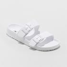 Women's Neida Wide Width Eva Two Band Flip Flop Slide Sandals - Shade & Shore White 12w,