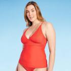 Women's Ribbed Tankini Top - Kona Sol Red S, Women's,