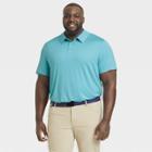 Men's Big & Tall Jersey Polo Shirt - All In Motion Heathered Blue Turquoise