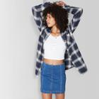 Women's Seamed Denim Mini Skirt - Wild Fable Medium Wash 6, Women's, Blue