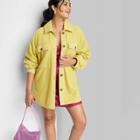 Women's Brushed Fleece Oversized Shacket - Wild Fable Green Apple