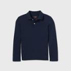 Boys' Long Sleeve Interlock Uniform Polo Shirt - Cat & Jack Navy