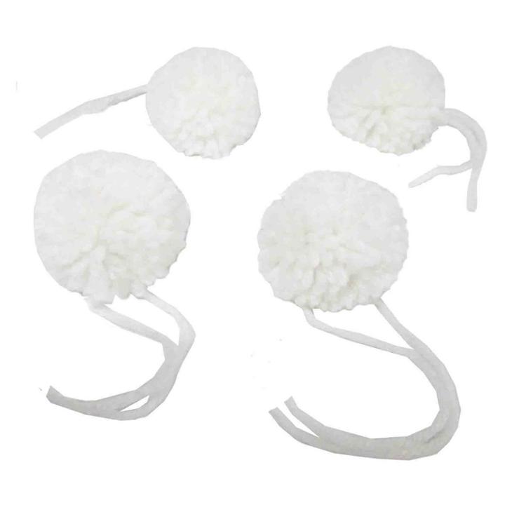 Spritz White Poms Gift Tie On -