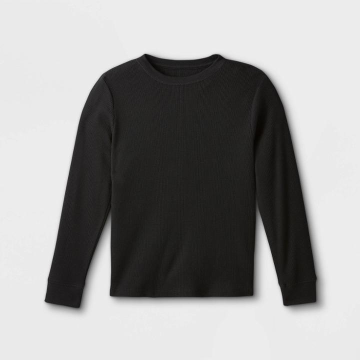 Plusboys' Thermal Long Sleeve T-shirt - Cat & Jack Black