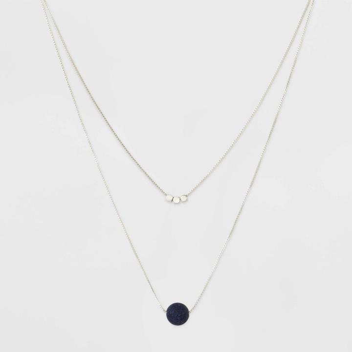 Bead Duo Necklace - Universal Thread Blue/silver,