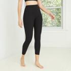 Women's High-waisted Ribbed 7/8 Leggings - Joylab Black