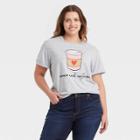 Hybrid Apparel Women's Plus Size Mother's Day Mama Needs Caffeine Short Sleeve Graphic T-shirt - Heather Gray