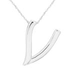 Target Women's Sterling Silver Alphabet 'v' Pendant,