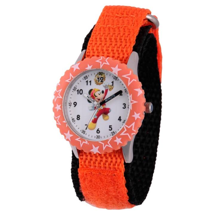 Boys' Disney Mickey Mouse Stainless Steel Time Teacher Watch - Orange, Orange