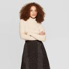 Women's Long Sleeve Rib Turtleneck Sweater - A New Day Oatmeal Heather Xl, Women's, Oatmeal Grey