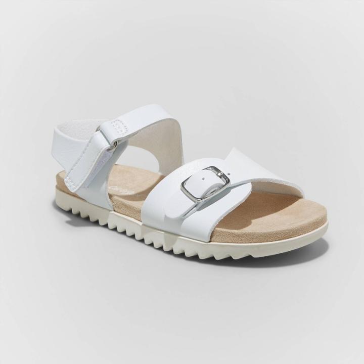 Toddler Girls' Shaelyn Footbed Sandals - Cat & Jack White