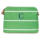 Cathy's Concepts Personalized Green Striped Cosmetic Bag - C