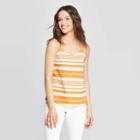 Women's Striped Sleeveless V-neck Cross Back Cami - Universal Thread Yellow
