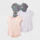Toddler Girls' 3pk Short Sleeve T-shirt - Cat & Jack Pink