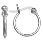 Target Women's Polished Click Top Hoop Earrings In Sterling Silver - Gray