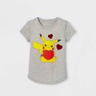 Girls' Pokemon Pikachu Flip Sequin Short Sleeve Graphic T-shirt - Gray
