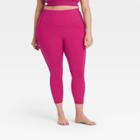 Women's Plus Size Contour Flex High-waisted Ribbed 7/8 Leggings 24.7 - All In Motion Cranberry