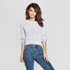 Women's Balloon Long Sleeve Spacedye Chenille Pullover - Almost Famous (juniors') Denim Blue