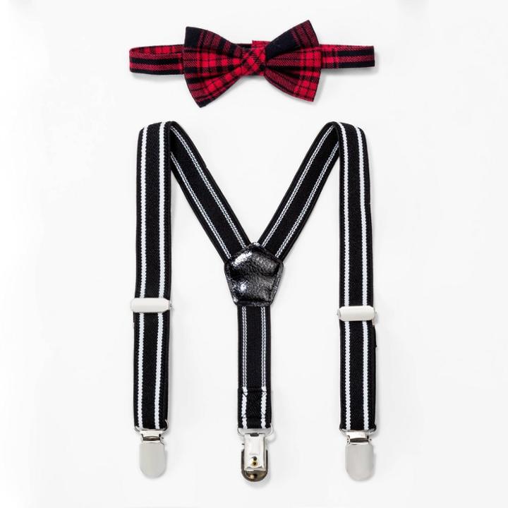 Baby Boys' Bowtie & Suspender Set - Cat & Jack Red/black