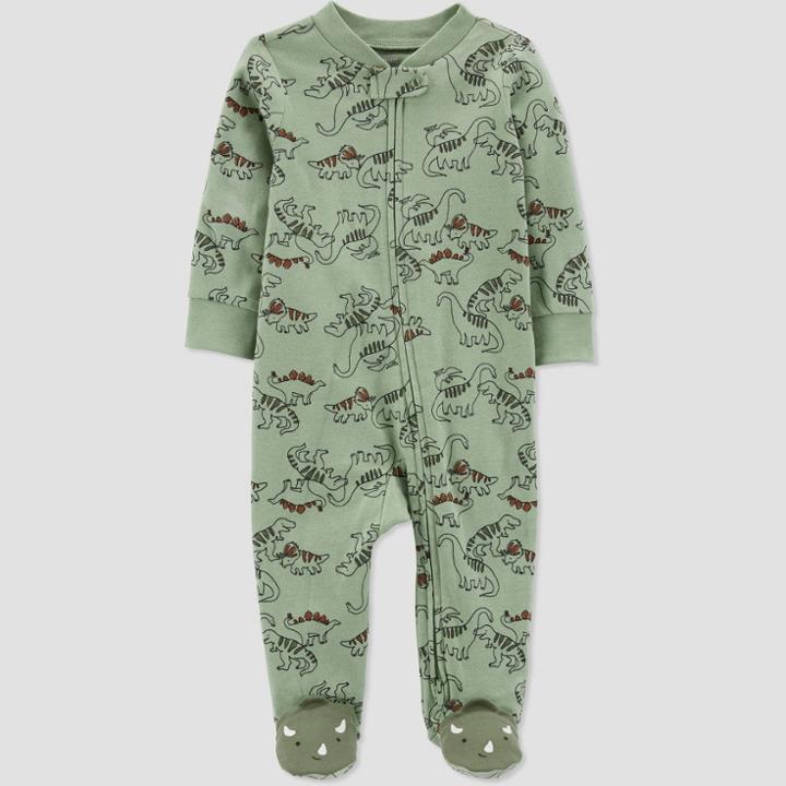 Carter's Just One You Baby Boys' Dino Interlock Footed Pajama - Just One You Made By Carter's Green Newborn
