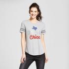 Women's Short Sleeve Texas Chica Distressed Foil Drapey T-shirt - Awake Gray