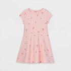 Girls' Printed Short Sleeve Knit Dress - Cat & Jack Powder Pink