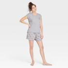 Mighty Fine Women's Rainbow 3pc Pajama Set With Hair Tie - Gray