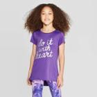 Girls' Do It With Heart Graphic Tech T-shirt - C9 Champion Purple Xl, Plum Purple