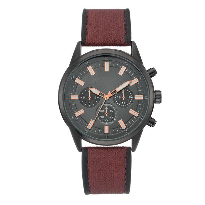 Sure Fit Men's Gunmetal Strap Watch - Goodfellow & Co Red/gunmetal