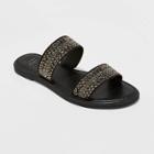 Women's Kersha Wide Width Embellished Slide Sandals - A New Day Black