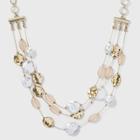 3 Row Pearl Bead Necklace - A New Day Pearl, White
