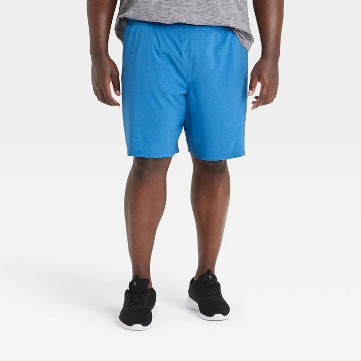 Men's Big Lined Run Shorts 9 - All In Motion Light Blue