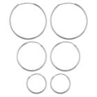 Distributed By Target Women's Hoop Earrings Sterling Silver Set Of 3 Small, Medium And