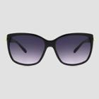 Women's Square Plastic-metal Combo Sunglasses - A New Day Black, Women's, Size: Small, Black/grey