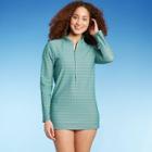 Women's Long Length Rash Guard - Kona Sol Dark Green
