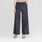 Women's Regular Fit Wide Leg Belted Denim Trouser - A New Day Indigo