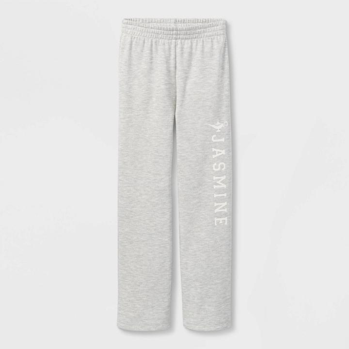Girls' Disney Princess Jasmine Dreamy Fleece Sweatpants - Heather Gray