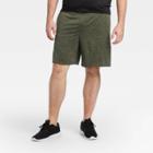 Men's Textured Shorts - All In Motion Olive Green Heather S, Men's, Size: Small, Green Green Grey