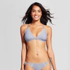 Women's Lace Triangle Bikini Top - Xhilaration Blue Stripe D/dd Cup