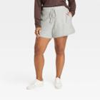 Women's Plus Size High-rise Tie-front Jogger Shorts - Universal Thread Gray