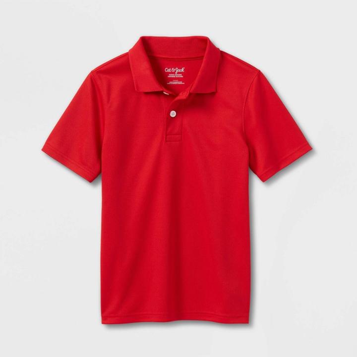 Kids' Short Sleeve Performance Uniform Polo Shirt - Cat & Jack Red