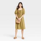 Women's Puff Short Sleeve Dress - Universal Thread Green