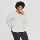 Women's Plus Size Textured Pullover Sweater - Ava & Viv Heather Gray