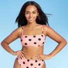 Juniors' Plus Size Bandeau Bikini Top - Xhilaration Blush Pink Polka Dot