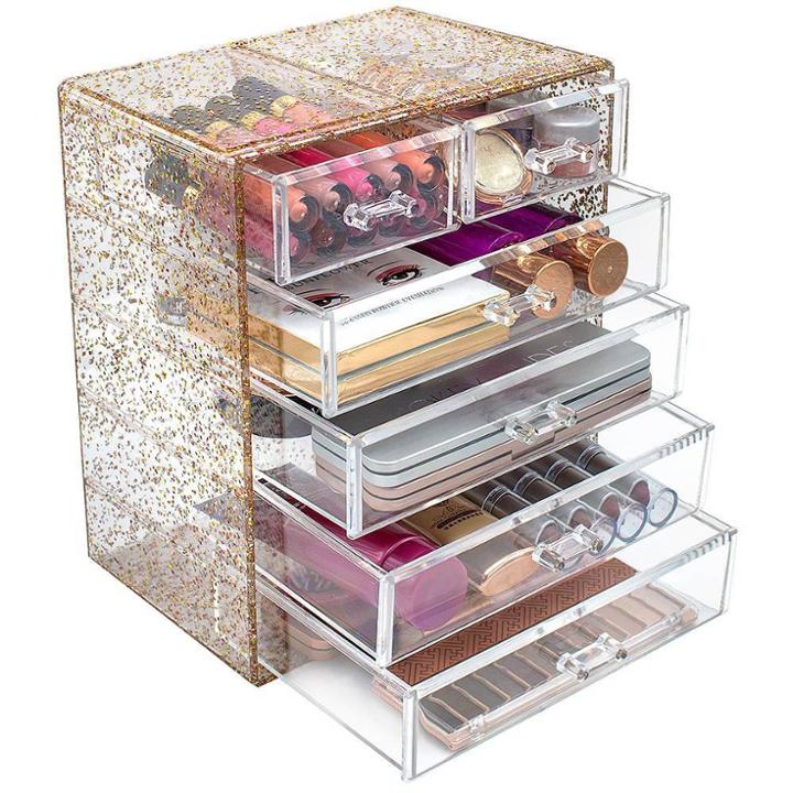 Sorbus Makeup And Jewelry Big Storage Case Display - Glitter(4 Large, 2