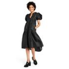 Women's Tiered Ruffle Edge Puff Sleeve Midi Dress - Kika Vargas X Target Black Xxs