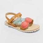 Toddler Girls' Alice Novelty Applique Ankle Strap Sandals - Cat & Jack Brown 6, Toddler Girl's