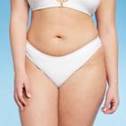 Women's Scoop Front High Leg Cheeky Bikini Bottom - Wild Fable White