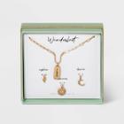 No Brand Gold Dipped Silver Plated Wanderlust Charm Chain Necklace